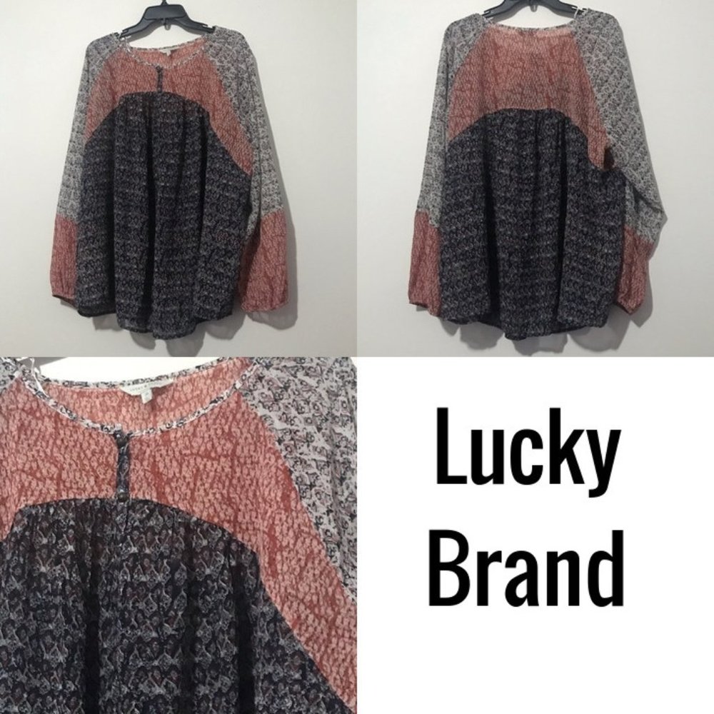 Lucky Brand Peasant blouse size 3X